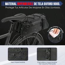 Bolsa Trasera para Bicicleta, Alforja Mochila Impermeable Reflectante para Parrilla de Bicicleta Ciclismo, Bolsa de Transporte para Maletero de Bicicleta Accesorios para Bicicleta (12L) - 9,5 litros - Ver 4