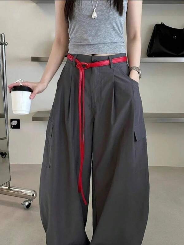 1 pieza Cinturón tejido de cintura, cinturón de mujer minimalista y de alta gama, diseño de dientes de onda de espiga, cinturón de PU de unicolor y versátil