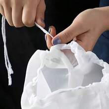 5 Pieces Reusable Fine Mesh Nylon Filter Bags For Kitchen Tools, Easy To Strain And Tighten For Brewing Nut Milk - trắng - Xem 11