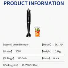 SOKANY1724 Home Cooking Stick, Electric Mixer, Multi-Function Handheld Egg Beater, Juicer - Black - View 6