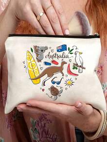 Fun Makeup Bag, Australian Theme Lightweight Makeup Bag,Canvas Charger Cable Storage Bag - Non-Waterproof ,Australian Small Animal Series Print Bag, Portable Zipper Makeup Bag With Vibrant Australian Illustrations, Portable Toiletry Bag, Travel Makeup Bagtravel Essentials For Vacation Summer Holiday Back To School School Stuff Bag For School Travel Bag For Women Makeup Bag For Travel - Multicolor - View 20