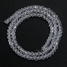 1 件 3/4/6/8/10 毫米透明白色刻面玻璃水晶珠、闪亮隔珠、时尚休闲百搭奥地利风格手工 DIY 串珠，适用于耳环/手链/脚链/项链珠宝制作/圣诞树装饰/节日装饰/婚礼装饰/窗户装饰/箱包和服装配饰 - 白色 - 查看 14