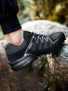 New Slip-On Hiking Shoes, Durable Outdoor Sports Sneakers - Black - View 6