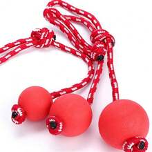 互动式狗狗训练球，狗狗橡胶拔河玩具，宠物狗咀嚼游戏玩具球 - 紅色 - 查看 9