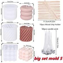 Ensemble de moules géométriques multicolores pour la coulée de résine. Moules en silicone en forme de cube, pilier et carré pour la fabrication de bougies parfumées en cire de soja, savon DIY