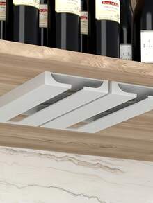 1pc Wall Mounted Wine Glass Rack, Hanging Wine Glass Holder For Kitchen, No Drilling Required - Multicolor - View 9