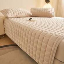 1 Piece Waterproof Urine-Proof Quilted Mattress Protector, Thin, Suitable For Bedroom, Hotel, Hospital, Dormitory, Nursing Home, Fabric Weight 90gsm