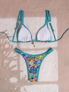 Women's Bikini Beach Wear Larger Women's Beach Swimsuits Holiday, Beach, Party, Sophisticated, Pool,LARA VIVA - Màu xanh Ô liu - Xem 3