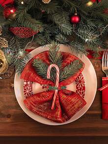 10 piezas Juego de Anillos para Servilletas Navideños, Soporte para Servilletas Corona de Bayas Rojas, Anillos para Servilletas Navideños para Decoraciones de Mesa de Navidad, Cenas y Bodas de Invierno