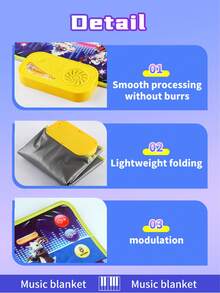 1 pezzo Tappetino musicale per pianoforte per bambini, tappeto elettronico multifonzione per gioco di batteria con i piedi, regolazione del volume, riproduce suoni di animali diversi, 6 modalità strumentali, tappetino per pianoforte impermeabile, tappeto da ballo musicale, regalo di Natale per bambini e bambine, adatto per interazione genitore-figlio in casa, richiede 3 batterie AA (non incluse)