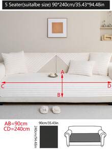 1pc Thick Rabbit Fur Sofa Cushion Cover, Modern Minimalist Anti-Slip Warm Sofa Seat Pad, Dust-Proof Washable Sofa Slipcover, Soft & Fade-Resistant, Pet-Friendly, Fits L-Shaped Sofa And 1/2/3/4 Seater Sofa, Suitable For Bedroom, Office, Living Room