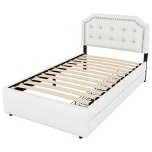 Beds - Light Beige + MDF + 90cm*200cm - View 9