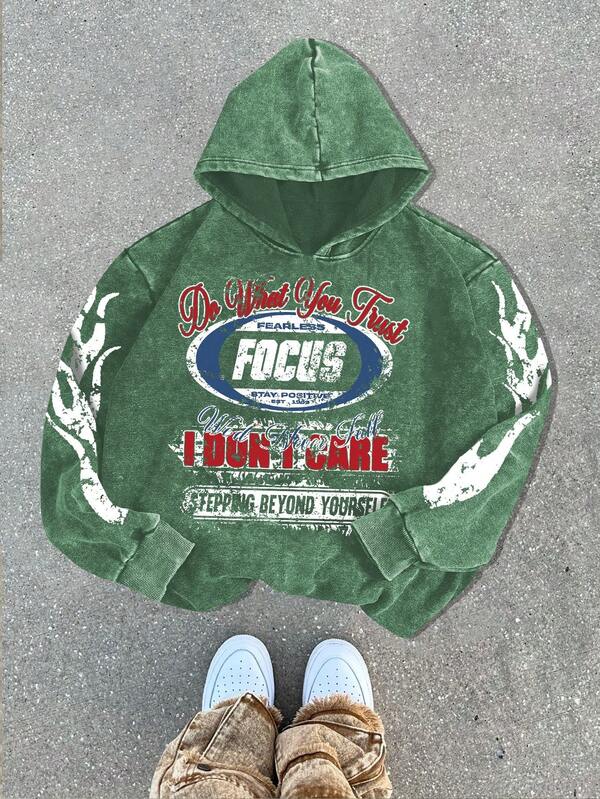 1pc Men's Casual Hoodie With Racing Car Creative Print, High-Quality Fleece Sweatshirt For Autumn/Winter