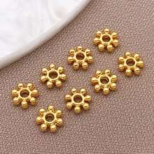 10/20 件 18K 镀金珠子扁平圆形隔珠黄铜散珠隔珠柱状圆珠隔珠适用于手链项链串珠首饰制作 DIY 工艺品 - 金色 - 查看 22