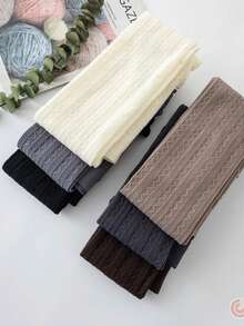 1 chiếc quần tất nữ dáng rộng, màu xám nâu, chất liệu co giãn cao, họa tiết cổ điển, thích hợp cho mùa xuân và mùa thu, thoải mái và ấm áp. - Cà phê nâu - Xem 11