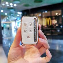 1pc TPU Material Dedicated Car Key Case, 5-Button Car Key Anti-Drop Protective Cover, Suitable For Land Rover Range Rover Evoque/Defender/Discovery 2 Models - Multicolor - View 1
