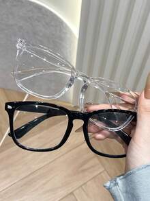 1pc/2pcs Unisex Fashion Plastic Leopard Print Glasses, Classic Travel Frame Style, Casual For Daily Use, Back To School, Hiking, Party, Driving, Street Photography, Outfit Matching, Suitable As Gift, Fits All Face Shapes, High Quality Glasses