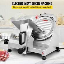 Commercial Meat Slicer, 200W Electric Charcuterie Food Slicer, 350-400RPM Meat Slicer With 8" Carbon Steel Blade, 0 - 0.47 Inch Adjustable Thickness Electric Meat Slicer For Home And Commercial Use - Silver - View 2