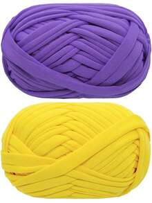 1 pièce 100g Fil de t-shirt, 30m/pièce Fil élastique de tissu pour crochet et tricot DIY, fil épais pour bretelles, pour projets de couverture, tapis et décoration maison faits main au crochet