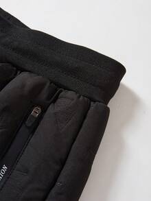 1件装女士保暖内衬运动裤，防风保暖休闲裤，冬季紧身裤 - 黑色 - 查看 10