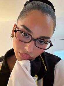 1 Pair Women's Retro Leopard Print Square Frame Glasses, Made Of PC Material, Lightweight, Y2K Style, Suitable For Daily Office Commute, Back To School Season, Gaming, Parties, Campus Life - A - View 1