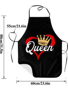 1 件厨房烹饪围裙，80 * 60 厘米/31.5 * 23.6 英寸涤纶围裙，女士围裙，简约风格围裙，字母短语印花围裙，加厚可爱防水腰围，时尚家务厨房家用工作服，厨房用品。厨房餐厅。厨房小工具。厨师围裙
