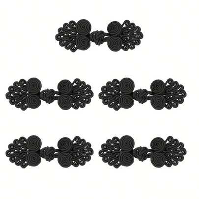 5 Pairs Of Vintage Nylon Knot Buttons - Colorful Chinese Style Quick Buttons, Suitable For Long Shirts, Coats, And DIY Sewing Projects, Sewing Accessories| Decorative Closure| Durable Clasp, Snap Closure