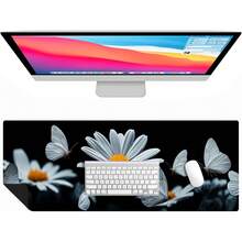 Tapete de computadora de piel de 80 x 30, alfombrilla de mouse larga extendida, impermeable, para oficina y hogar (crisantemo, 31.5 x 11.8 pulgadas) - Cráneo - Ver 12