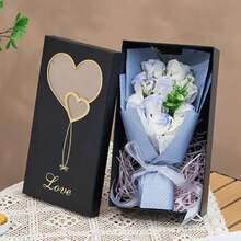 11 piezas Ramo de flores de jabón de rosa artificial en caja de regalo | Regalo para el Día de la Madre/Día de San Valentín/Navidad | Diseño impermeable de alta gama | Adecuado para regalos de cumpleaños, Día de San Valentín, Navidad - Multicolor - Ver 7