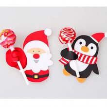 100 Santa Claus And Penguin Christmas Lollipop Decorative Paper Cards - Perfect For Use As Candy Wrapping Paper, Suitable For Christmas Gifting (Without Candy). A Christmas Essential!
