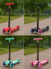 Patín Scooter Infantil de 3 Ruedas con Luces LED, Ajustable y Antideslizante - Negro - Ver 4