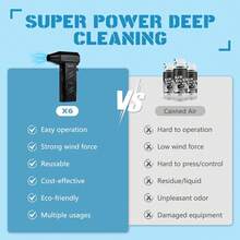 BENJEN - Soplador de aire comprimido, eléctrico, de 150 000 rpm para limpiar teclados y PC, velocidad ajustable infinitamente, sin cables, ventilador turbo, secador, soplador para coche y más - negro - Ver 3