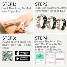 Smart Ring For Women,Fitness Tracker With Heart Rate,Blood Oxygen,Blood Pressure,Sleep Monitoring,Step Counting,IP68 Waterproof For And Android,No Subscription Fee (Enamel Rose Gold, 8 # ) - Enamel Rose Gold - View 3