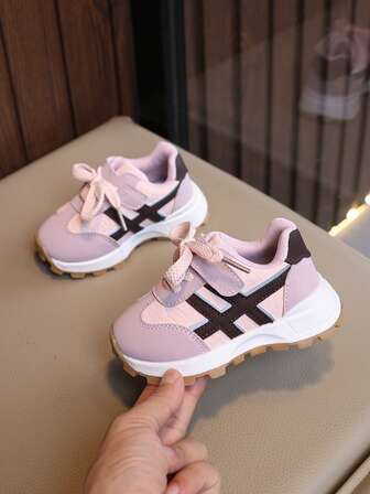 New Kids Sports Shoes, Toddler Boys/Girls Casual Sneakers, Non-Slip Color Block Running Shoes