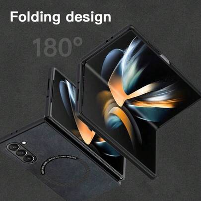 Luxury PU Leather Phone Case For Samsung For Galaxy Z Fold 7 Z Fold 6 Z Fold 5 Z Fold 4 Compatible Magsafe Support Magnetic Support Car Holder