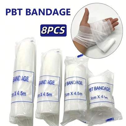 8pcs/4pcs/1pc Elastic Gauze Bandage - (5cm*450cm), Super Soft, Latex-Free, Wrist, Knee & Joint Support For Sports, Outdoor Adventure, Nursing