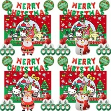Sanrio Balloon Set - Hello Kitty Cartoon Christmas Party Decorative Balloons, Kuromi Christmas Party Scene Props, Cinnamoroll Christmas Photo Backdrop Decorative Balloons, My Melody Christmas Atmosphere Balloons, PompomPurin Christmas Party Supplies