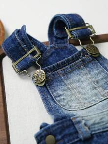 PETCIRCLE 1PC Pet Clothes Small Dog Puppy Simple Versatile Cute Pet Vintage Distressed Buckle Suspender Pants - Multicolor - View 6