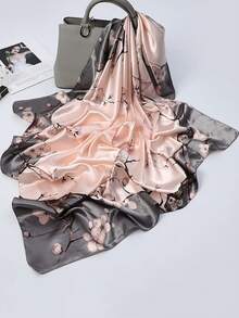 Khăn choàng đa năng thời trang 90cm x 90cm, họa tiết hoa hồng, khăn choàng vuông lớn dùng để quấn váy - Hồng - Xem 7