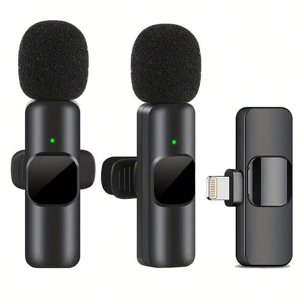 Kabelloses Lavalier-Mikrofon | Tragbar, Plug and Play, geeignet für iPhone, iPad, Android, Lightning und USB-C, Audio- und Videoaufnahme, Live-Streaming-Interviews und Vlog-Aufnahme, kabelloses Lavalier-Mikrofon mit USB-C, 2,4 GHz nicht kabellos, wiederaufladbarer Lithium-Akku, für Android, für iPhone, für iPad