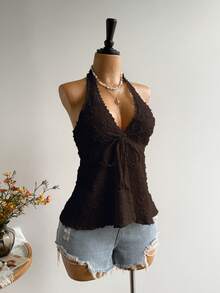 Rusttydustty Women's Backless Casual Vacation Bohemian Style Beach Outfit, Suitable For Valentine's Day, New Year, Party, Easter, Hawaiian Music Festival, Tropical Holiday