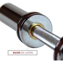 Olympic - Barra de barra individual, mango resistente de 20 pulgadas con collares de anillo de bloqueo, manga cargable, cepillado de latón, apto para placa de peso estándar de 2 pulgadas, cromo, OB-20(manubrio con mancuernas) - Tipo 1 - Ver 5