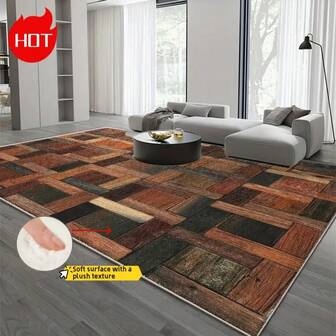 An Area Rug, Newly Upgraded To A High-Density Specification Of 950g/M², Features A Dense Velvet Texture Design That Significantly Enhances Underfoot Comfort. It Boasts Anti-Fading And Anti-Abrasion Properties, With Reinforced Anti-Slip Particles On The Underside To Improve Grip And Ensure Stability Without Displacement.