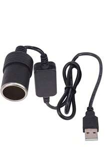 5V USB To 12V Car Cigarette Lighter Socket Female Converter Adapter Cord For Car Cigarette Lighters Car Vacuum Cleaner Driving Recorder Etc (USB To Car Cigarette Lighter)