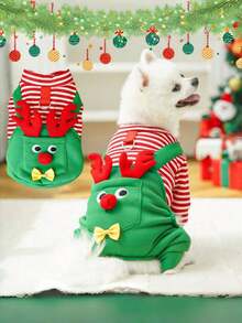 Suéteres para perros Disfraz navideño para mascotas Ropa de reno de invierno para perros y gatos Sudadera suave y cálida
