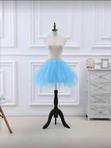 A Women's White, Black, Red, Lake Blue, Rose Red, Orange, Fluorescent Green, Fluffy Style Tutu Dress, Asymmetrical Half Skirt, Petticoat, Princess Dress, Puffy Dress, Multi-Layer Gauze Dress, Boneless Short Skirt, Support. Suitable For Festival Stage, Banquet, Performance Dress, Cosplay Decorative Dress, Dance Dress, Festival Decorative Dress, Wedding Bride And Bridesmaid Petticoat - Multicolor - View 25