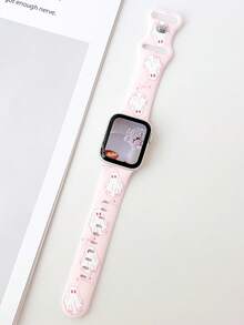 1pc Cute Bow & Ghost Pattern Print Silicone Watch Band Compatible With Apple Watch Band Strap 38mm 40mm 41mm 42mm 44mm 45mm 49mm (S10 42)Mm (S10 46)Mm, Fashionable Soft Silicone Sports Watch Strap Bands Compatible With Iwatch Series 11 Ultra3 Ultra 2 SE3 S10 SE2 9 8 7 SE 6 5 4 3 2 1, Perfect Gift For Thanksgiving,Halloween,Birthdays,And More-Unisex For All Ages
