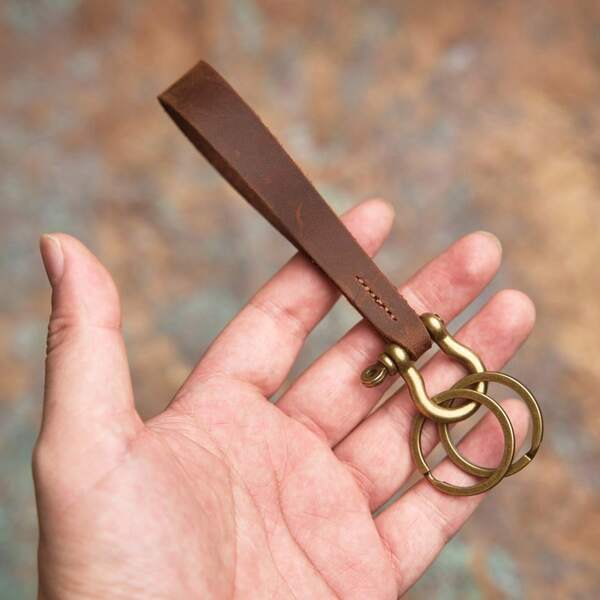 3 Peças Chaveiro de Couro Bovino de Grão Inteiro, Cabe Facilmente no Bolso, para Mulheres, Carteira de Dinheiro, Mini Carteira, Bolsa, Carteira, Chaveiro