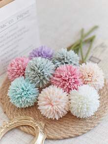 1/5/10 Pieces Artificial Flower Ball Chrysanthemum Dandelion Hydrangea Bouquet Gift For Friends Wedding Bouquet Decoration Suitable For Home Office Cafe Party Wedding