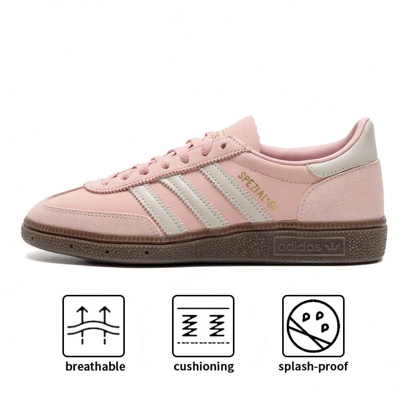 Adidas Originals HANDBALL SPEZIAL W Low-Top Sneakers, Women's Casual Student Training Shoes For Daily Wear & Travel, JI2646 - Miracle Purple Powder/alumina Brown/resin Yellow - View 1